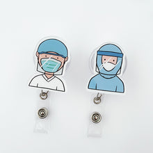 Load image into Gallery viewer, Cartoon Badge Reel Retractable ID Lanyard Name Tag Card Badge Holder Clip Doctor Nurse Office Supplies Credential Holder
