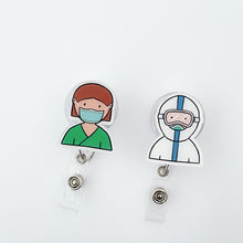 Load image into Gallery viewer, Cartoon Badge Reel Retractable ID Lanyard Name Tag Card Badge Holder Clip Doctor Nurse Office Supplies Credential Holder
