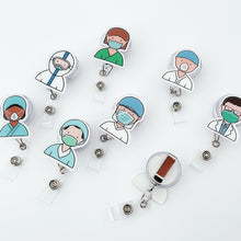 Load image into Gallery viewer, Cartoon Badge Reel Retractable ID Lanyard Name Tag Card Badge Holder Clip Doctor Nurse Office Supplies Credential Holder
