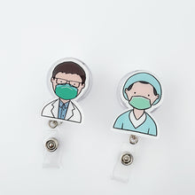 Load image into Gallery viewer, Cartoon Badge Reel Retractable ID Lanyard Name Tag Card Badge Holder Clip Doctor Nurse Office Supplies Credential Holder
