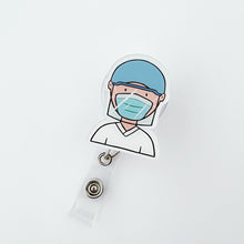 Load image into Gallery viewer, Cartoon Badge Reel Retractable ID Lanyard Name Tag Card Badge Holder Clip Doctor Nurse Office Supplies Credential Holder
