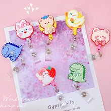 Load image into Gallery viewer, Cartoon Badge Reel Retractable ID Lanyard Name Tag Card Badge Holder Clip Doctor Nurse Student School Supplies Office
