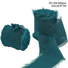 Load image into Gallery viewer, 5m/Roll Handmade Frayed Edged Satin Chiffon Silk Ribbon For Wedding Invitation Wrapping Flower Bouquets Gift Packaging Birthday Party Decor
