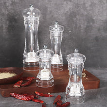 Load image into Gallery viewer, Transparent Manual Acrylic Pepper Grinder Pepper Mill and Salt Shaker with Adjustable Coarseness by Ceramic Rotor Kitchen Cooking Tools
