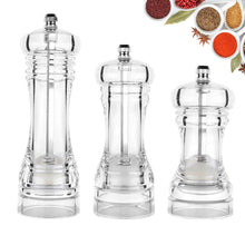 Load image into Gallery viewer, Transparent Manual Acrylic Pepper Grinder Pepper Mill and Salt Shaker with Adjustable Coarseness by Ceramic Rotor Kitchen Cooking Tools
