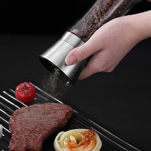 Load image into Gallery viewer, Manual Pepper and Salt Grinder Multifunctional Crusher Glass Seasoning Bottle Pepper Mill and Salt Shaker with Adjustable Coarseness
