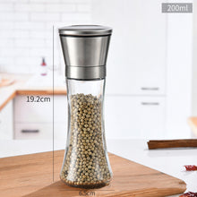 Load image into Gallery viewer, Manual Pepper and Salt Grinder Multifunctional Crusher Glass Seasoning Bottle Pepper Mill and Salt Shaker with Adjustable Coarseness
