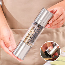Load image into Gallery viewer, 2 In 1 Pepper Mill Grinder Stainless Steel Manual Salt Pepper Grinder Seasoning Multifunctional Crusher Grinding for Cooking Kitchen Tools
