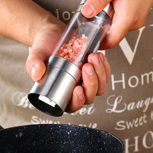 Load image into Gallery viewer, 2 In 1 Pepper Mill Grinder Stainless Steel Manual Salt Pepper Grinder Seasoning Multifunctional Crusher Grinding for Cooking Kitchen Tools

