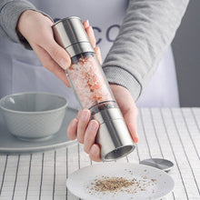 Load image into Gallery viewer, 2 In 1 Pepper Mill Grinder Stainless Steel Manual Salt Pepper Grinder Seasoning Multifunctional Crusher Grinding for Cooking Kitchen Tools
