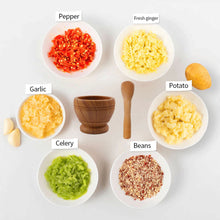Load image into Gallery viewer, Household Manual Grinder Pressing Garlic Mashed Garlic Mashing Pot Mashing Medicine Pot Jujube Wood Pounding Garlic Stone Mortar
