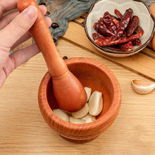 Load image into Gallery viewer, Household Manual Grinder Pressing Garlic Mashed Garlic Mashing Pot Mashing Medicine Pot Jujube Wood Pounding Garlic Stone Mortar
