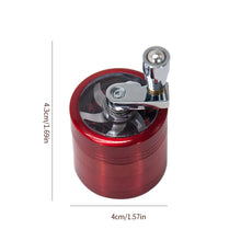 Load image into Gallery viewer, 4 Layers Zinc Alloy 40/63mm Herbal Crusher Tobacco Grinder Smoke Manual Kitchen Herb Metal Layer Grinders Spice Mill Accessories
