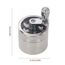 Load image into Gallery viewer, 4 Layers Zinc Alloy 40/63mm Herbal Crusher Tobacco Grinder Smoke Manual Kitchen Herb Metal Layer Grinders Spice Mill Accessories
