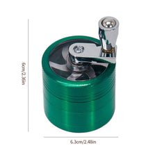 Load image into Gallery viewer, 4 Layers Zinc Alloy 40/63mm Herbal Crusher Tobacco Grinder Smoke Manual Kitchen Herb Metal Layer Grinders Spice Mill Accessories
