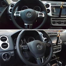 Load image into Gallery viewer, 2Pcs Car Steering Wheel Panel Trim Cover Sticker For VW Golf MK6 Passat B7 CC Eos Tiguan Jetta Touran Sharan Caddy
