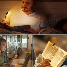 Load image into Gallery viewer, USB Charging Mini LED Eye Protection Book Night Light Adjustable Clip-On Study Desk Lamp Rechargeable for Travel Bedroom Reading

