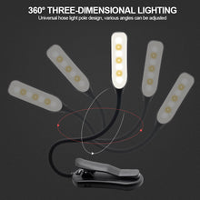 Load image into Gallery viewer, USB Charging Mini LED Eye Protection Book Night Light Adjustable Clip-On Study Desk Lamp Rechargeable for Travel Bedroom Reading
