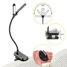 Load image into Gallery viewer, Dual Head Mini LED Book Lamp 3 Light Color 8 Brightness Night Light Clip-On Reading Study Desk Lamp Rechargeable Travel Bedroom Reading Light
