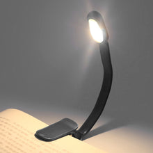Load image into Gallery viewer, USB Mini LED Book Night 3 Light Color Adjustable Brightness Clip-On Study Reading Lamp Rechargeable for Travel Bedroom Reading
