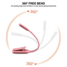 Load image into Gallery viewer, USB Mini LED Book Night 3 Light Color Adjustable Brightness Clip-On Study Reading Lamp Rechargeable for Travel Bedroom Reading
