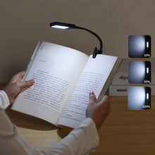 Load image into Gallery viewer, USB Charging Mini LED Eye Protection Book Night Light Adjustable Brightness Clip-On Study Desk Lamp Rechargeable for Travel Bedroom Reading
