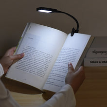 Load image into Gallery viewer, USB Charging Mini LED Eye Protection Book Night Light Adjustable Brightness Clip-On Study Desk Lamp Rechargeable for Travel Bedroom Reading
