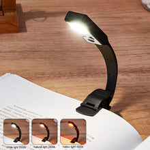 Load image into Gallery viewer, Mini LED Book Night 3 Light Color Adjustable Brightness Clip-On Study Reading Lamp Rechargeable Travel Bedroom Reading Lamp

