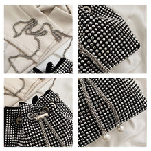 Load image into Gallery viewer, Fashionable Shiny Chain Shoulder Bag PU Leather Niche Pearl Pendant Large Capacity Crossbody Bag for Women
