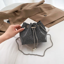 Load image into Gallery viewer, Fashionable Shiny Chain Shoulder Bag PU Leather Niche Pearl Pendant Large Capacity Crossbody Bag for Women
