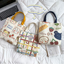 Load image into Gallery viewer, Casual Canvas Bag Cute Cartoon Large Capacity Handbag Portable Reusable Shopping Bag Handbag For Women
