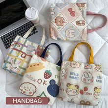 Load image into Gallery viewer, Casual Canvas Bag Cute Cartoon Large Capacity Handbag Portable Reusable Shopping Bag Handbag For Women
