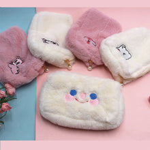 Load image into Gallery viewer, Cute Cloud Smiling Face Plush Makeup Bag Large Capacity Travel Storage Bag Portable Washable Makeup Bag

