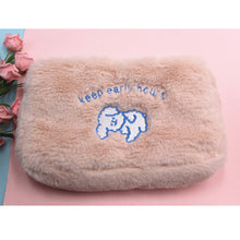 Load image into Gallery viewer, Cute Cloud Smiling Face Plush Makeup Bag Large Capacity Travel Storage Bag Portable Washable Makeup Bag
