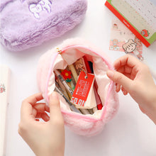 Load image into Gallery viewer, Cute Cloud Smiling Face Plush Makeup Bag Large Capacity Travel Storage Bag Portable Washable Makeup Bag
