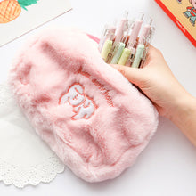 Load image into Gallery viewer, Cute Cloud Smiling Face Plush Makeup Bag Large Capacity Travel Storage Bag Portable Washable Makeup Bag
