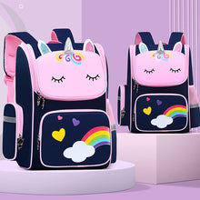 Load image into Gallery viewer, Children Cute Large Capacity Backpack Breathable Spine Protecting Lightweight Waterproof Backpack Girls Boys Schoolbags
