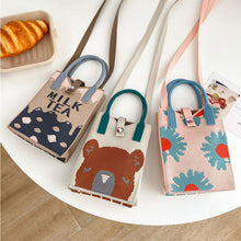Load image into Gallery viewer, Cute Cartoon Pattern Mini Knitted Mobile Phone Bag Shoulder Bag Skin-friendly Versatile Knitted Woven Crossbody Bag
