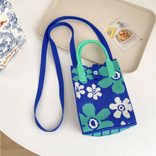 Load image into Gallery viewer, Cute Cartoon Pattern Mini Knitted Mobile Phone Bag Shoulder Bag Skin-friendly Versatile Knitted Woven Crossbody Bag
