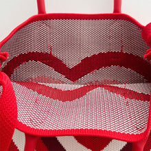 Load image into Gallery viewer, Gradient Contrast Color Heart Pattern Knitted Shoulder Bag Handbag Fashionable Casual Women Crossbody Bag Handbag
