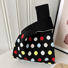 Load image into Gallery viewer, Colorful Dot Knitted Handbag Portable Large Capacity Knitted Shoulder Bag Comfortable Simple Casual Handbag
