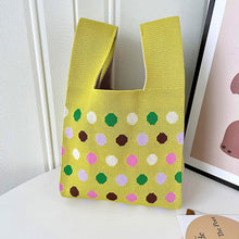 Load image into Gallery viewer, Colorful Dot Knitted Handbag Portable Large Capacity Knitted Shoulder Bag Comfortable Simple Casual Handbag
