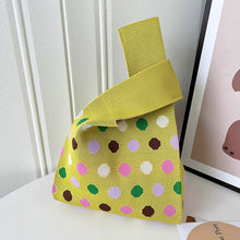 Load image into Gallery viewer, Colorful Dot Knitted Handbag Portable Large Capacity Knitted Shoulder Bag Comfortable Simple Casual Handbag

