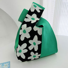 Load image into Gallery viewer, Spliced Color Flower Knitted Bag Simple Versatile Knitted Shoulder Bag Handbag Women Daily Portable Handbag

