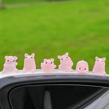 Load image into Gallery viewer, Car Interior Accessories Car Rearview Mirror Decoration Center Console Resin Pink Pig Doll Ornament Small Bicycle Auto Ornament
