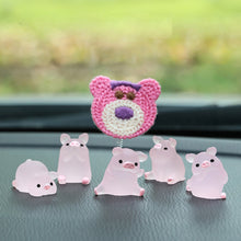 Load image into Gallery viewer, Car Interior Accessories Car Rearview Mirror Decoration Center Console Resin Pink Pig Doll Ornament Small Bicycle Auto Ornament
