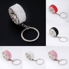 Load image into Gallery viewer, Car Keychain Crystal Tire Wheel Rim Key Ring 3D Keychain Creative Auto Part Accessories Model Car Keyring Key Chain Car Charms
