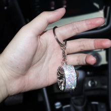 Load image into Gallery viewer, Car Keychain Crystal Tire Wheel Rim Key Ring 3D Keychain Creative Auto Part Accessories Model Car Keyring Key Chain Car Charms
