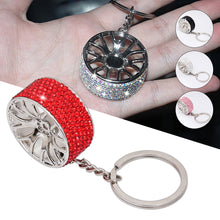 Load image into Gallery viewer, Car Keychain Crystal Tire Wheel Rim Key Ring 3D Keychain Creative Auto Part Accessories Model Car Keyring Key Chain Car Charms
