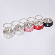 Load image into Gallery viewer, Car Keychain Crystal Tire Wheel Rim Key Ring 3D Keychain Creative Auto Part Accessories Model Car Keyring Key Chain Car Charms
